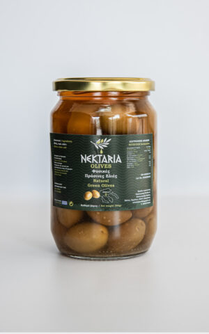 Nektaria Natural Green Olives 350g (Glass Jar)